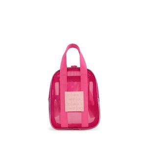 Mochila Chica Con Rubber De Monograma Color Magenta