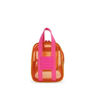 Mochila Chica Con Rubber De Monograma Color Naranja