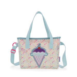 Bolsa Tote Mediana De Mica Transparente Color Blanco