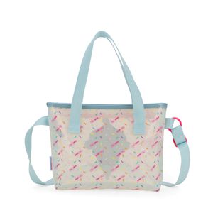 Bolsa Tote Mediana De Mica Transparente Color Blanco