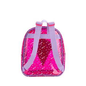 Mochila Mediana De Mica Transparente Color Rosa