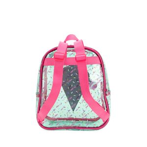 Mochila Mediana De Mica Transparente Color Azul