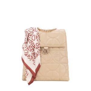Mochila Mediana Con Mascada Color Beige