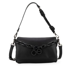 Bolsa Crossbody Chica Con Cadena Acrílica Color Negro