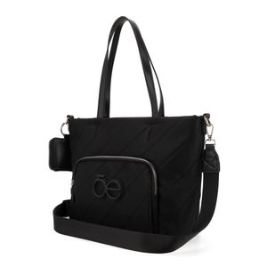 Bolsa Tote Bordado Con Monedero Color Negro