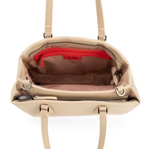 Bolso Satchel Grande Clásico Color Beige