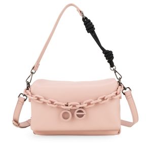 Bolsa Crossbody Chica Con Cadena Acrílica Color Rosa