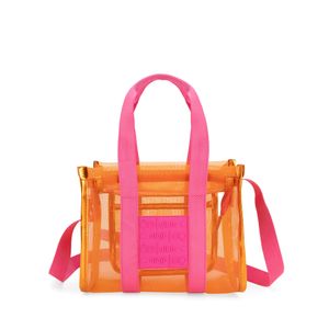 Bolsa Tote Mediana Con Rubber De Monograma Color Naranja
