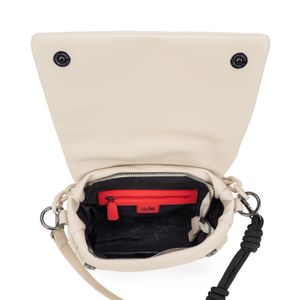 Bolsa Crossbody Chica Con Cadena Acrílica Color Beige