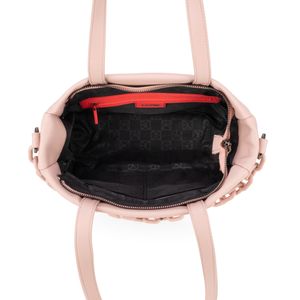 Bolsa Satchel Mediana Con Cadena Acrílica Color Rosa