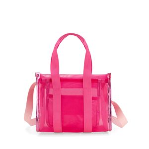 Bolsa Tote Mediana Con Rubber De Monograma Color Magenta