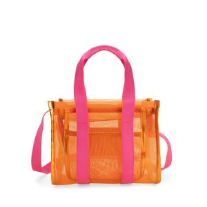 Bolsa Tote Mediana Con Rubber De Monograma Color Naranja