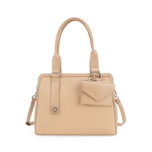 Bolsa Satchel Grande Con Monedero Color Beige