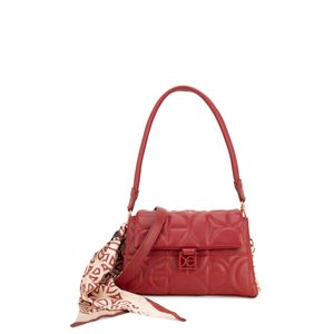 Bolsa Crossbody Chica Con Mascada Color Rojo