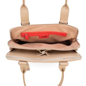 Bolsa Satchel Grande Con Monedero Color Beige