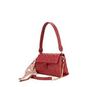 Bolsa Crossbody Chica Con Mascada Color Rojo