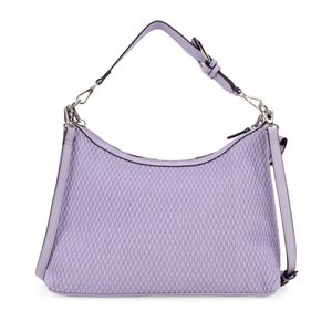 Bolsa Hobo Grande Look Tejido Con Cadena Color Lila