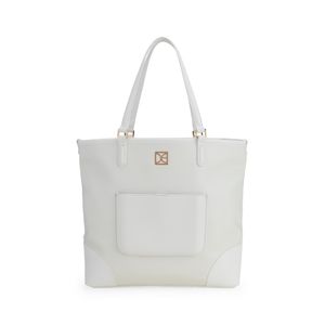Bolsa Tote 2 En 1 Maxi Con Pouch Color Blanco