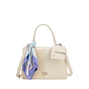Bolsa Briefase Chica Con Mascada Color Beige