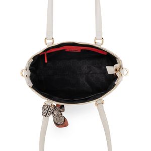 Bolsa Satchel Grande Con Mascada Color Blanco