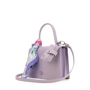 Bolsa Briefase Chica Con Mascada Color Lila