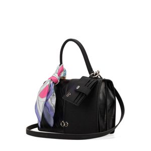 Bolsa Briefase Chica Con Mascada Color Negro