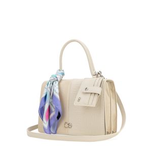 Bolsa Briefase Chica Con Mascada Color Beige