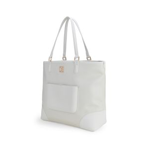 Bolsa Tote 2 En 1 Maxi Con Pouch Color Blanco