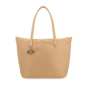 Bolsa Tote Maxi Con Charm Color Nude