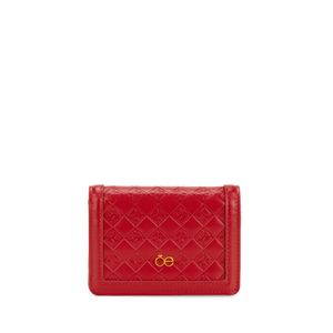 Cartera Flap Chica Tejido Color Rojo
