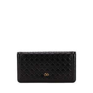 Cartera Flap Grande Tejido Color Negro