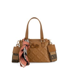 Bolsa Croosbody Chica Con Mascada Color Camel