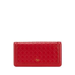 Cartera Flap Grande Tejido Color Rojo