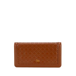 Cartera Flap Grande Tejido Color Café