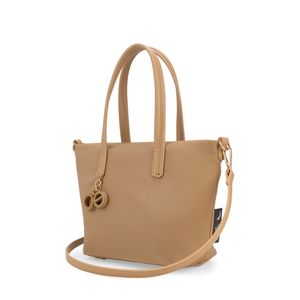 Bolsa Tote Mediano Con Charm Color Nude