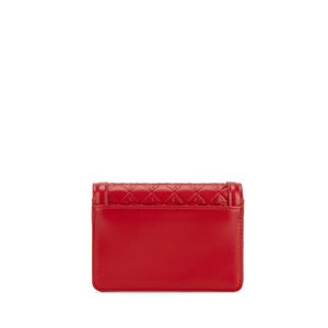 Cartera Flap Chica Tejido Color Rojo