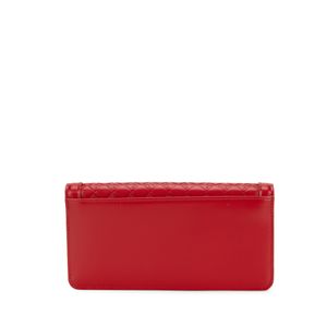 Cartera Flap Grande Tejido Color Rojo