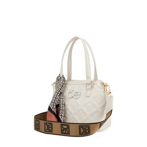 Bolsa Croosbody Chica Con Mascada Color Blanco