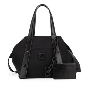 Bolsa Satchel Grande Con Tarjetero Color Negro
