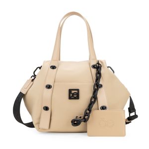 Bolsa Satchel Grande Con Tarjetero Color Nude