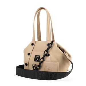 Bolsa Satchel Mediana Con Tarjetero Color Nude