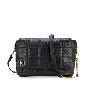Bolsa Crossbody Tejido Chica Color Negro