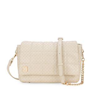 Bolsa Crossbody Tejido Chica Color Beige