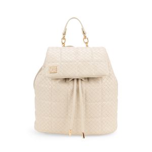 Mochila Mediana Tejido Color Beige