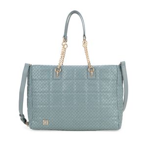 Bolsa Tote Grande Diseño Tejido Color Celeste