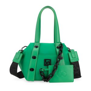Bolsa Satchel Mediana Con Tarjetero Color Verde