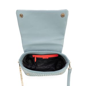 Bolsa Crossbody Tejido Chica Color Celeste
