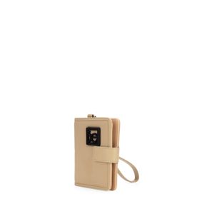 Cartera Porta Pasaporte  Con Maneral Color Nude