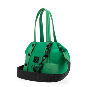 Bolsa Satchel Mediana Con Tarjetero Color Verde