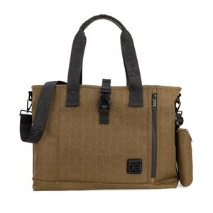 Bolsa Tote Con Porta Gadget Desprendible Color Verde Olivo